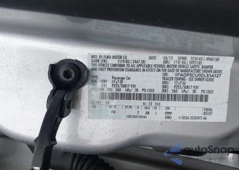 2013 Ford C-Max Energi Sel from USA, damaged, VIN 1FADP5CU0DL534327